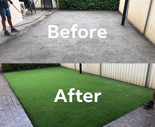 Artificial Synthetic Grass Sydney Turf Installation - Laying A Patio On Top Of Grass Is Called
